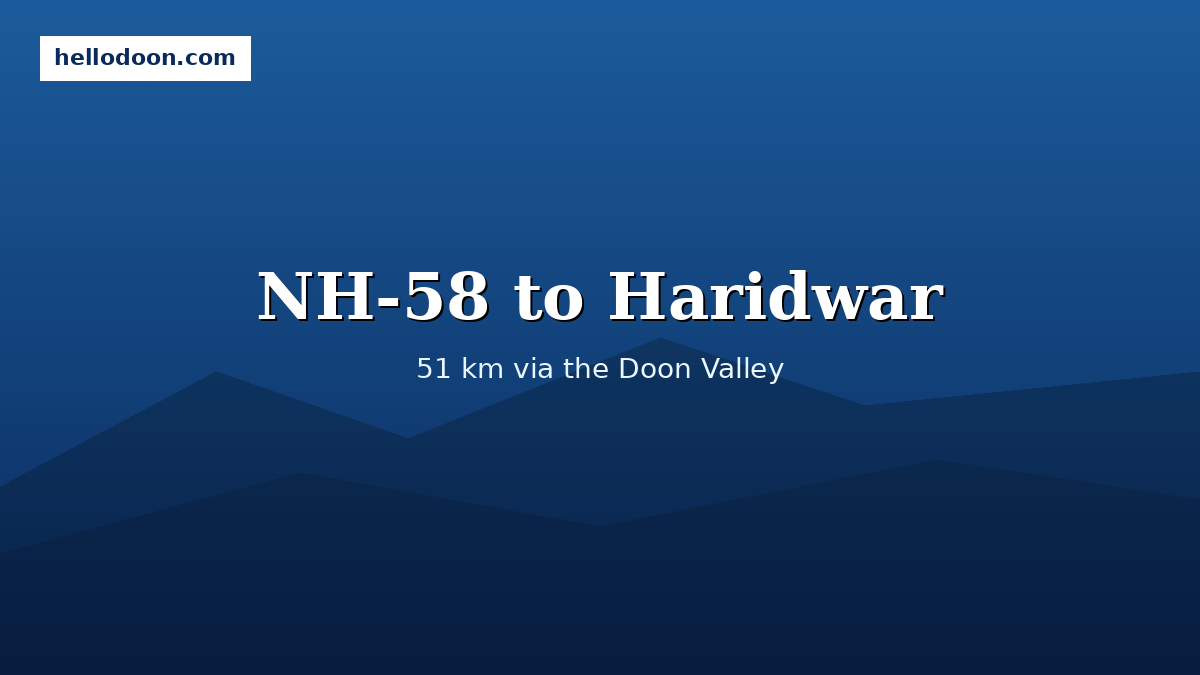 Route NH-58 from Dehradun to Haridwar passing Doiwala and Raiwala