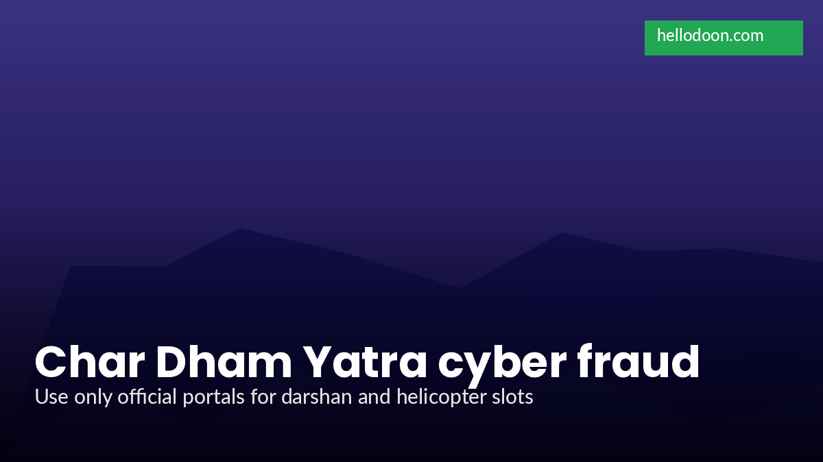 Char Dham Yatra cyber fraud screenshot of a fake helicopter booking website used by scammers