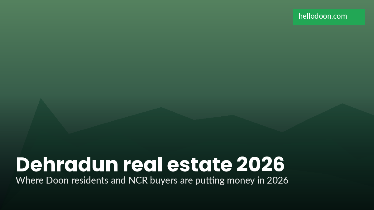 Dehradun real estate 2026 sample apartment under construction along Sahastradhara Road in the Doon valley