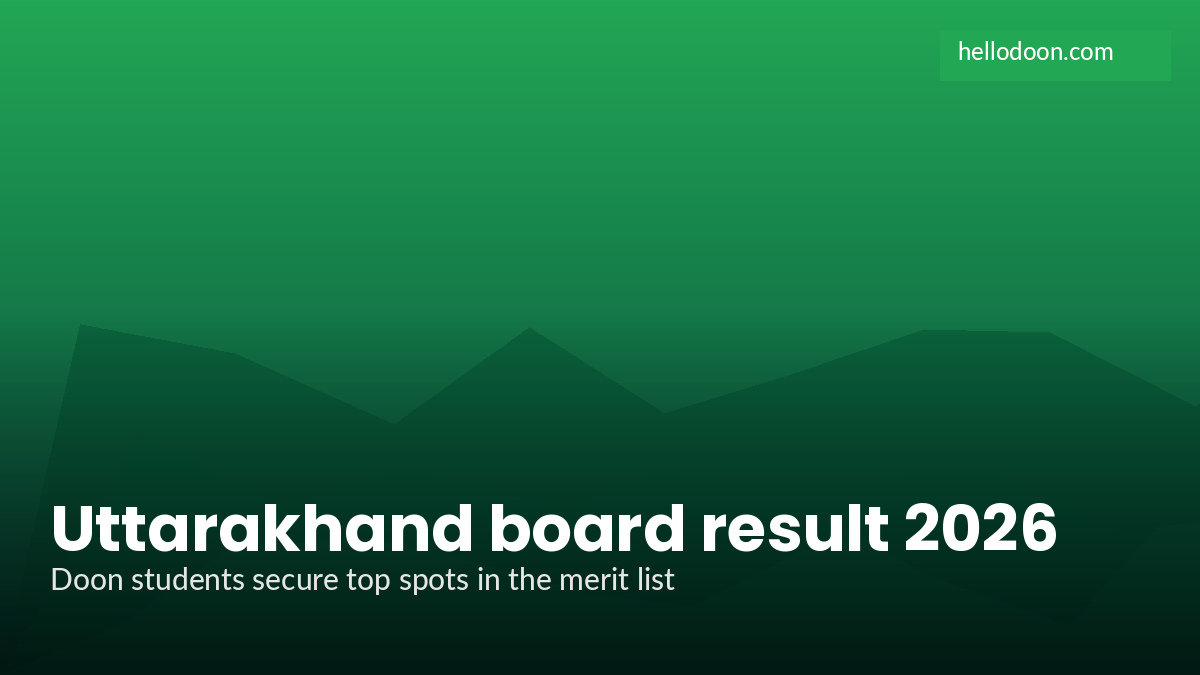 Uttarakhand board result 2026 toppers list display board with rank holders and percentages