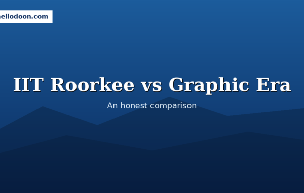 IIT Roorkee vs Graphic Era University comparison campus illustration