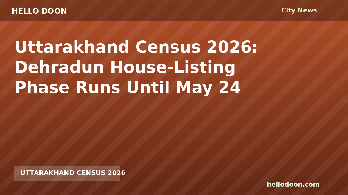 Uttarakhand Census 2026 enumerator with tablet visiting a Dehradun household